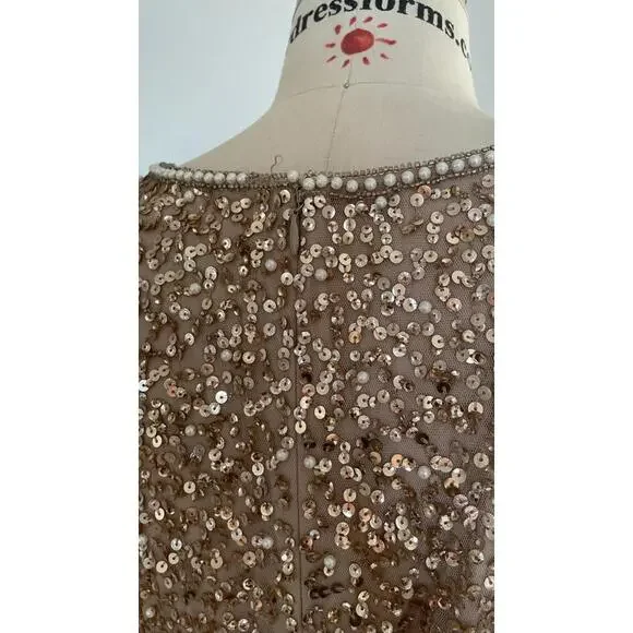Adrianna Papell - Sequin Embellished Cocktail Dress - Size 14 - Picture 8 of 11